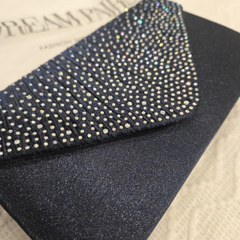 Blue Studded Women's Evening Bag NWOT - Picture 14 of 16